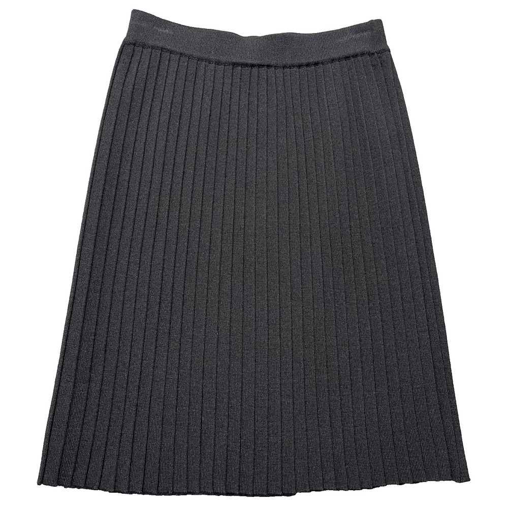 Vintage St John Santana Knit Pleated Skirt Womens 4 Knee Length Black 90s